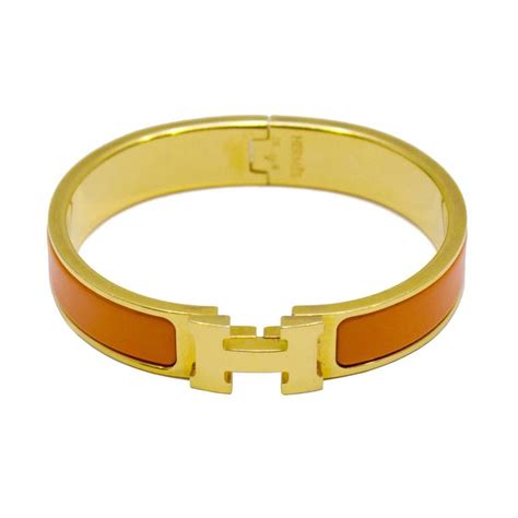 hermes orange and sterling bangle|hermes gold bracelet with diamonds.